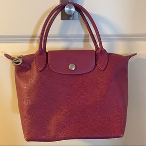 Longchamp Mini Pliage Leather Top Handles Bag